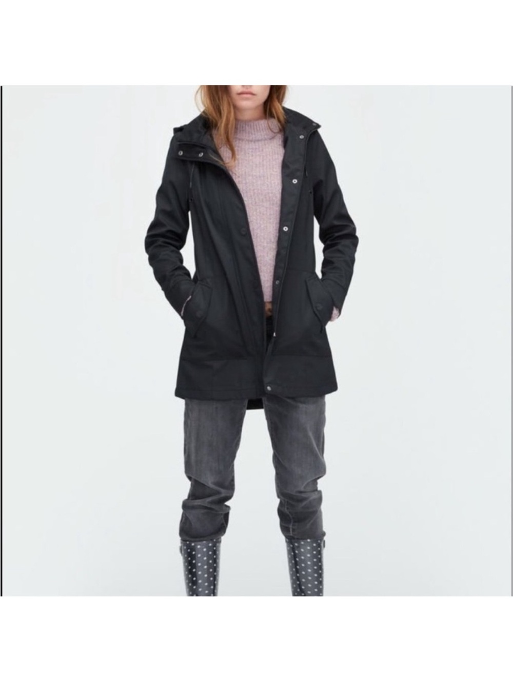 Black Women's UGG Trench Rain Jacket